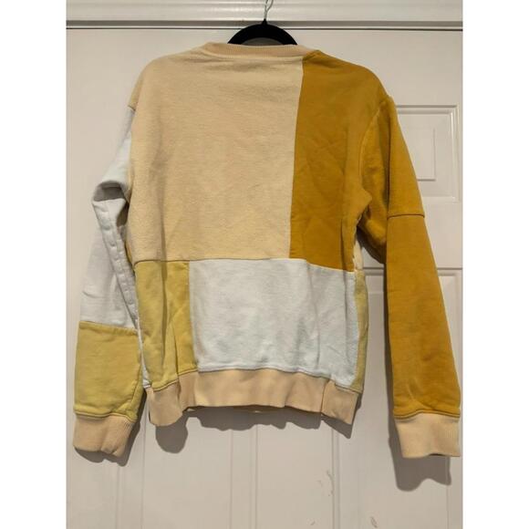 Scotch and Soda sz M yellow patchwork sweatshirt with logo #1416 - Picture 2 of 2
